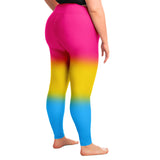Pansexual Pride Ombre High-Waist Plus Leggings Plus Size Legging - AOP PRIDE MODE