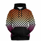 Lesbian Pride Black Contrast Checkered Pullover Hoodie Fashion Hoodie - AOP PRIDE MODE