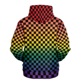 Rainbow Pride Black Checkered Pullover Hoodie Fashion Hoodie - AOP PRIDE MODE