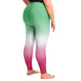 Abrosexual Pride Ombre High-Waist Plus Leggings Plus Size Legging - AOP PRIDE MODE