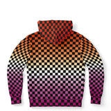 Lesbian Pride Black Checkered Pullover Hoodie Pullover Hoodie PRIDE MODE