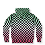 Abrosexual Pride Black Checkered Pullover Hoodie Fashion Hoodie - AOP PRIDE MODE