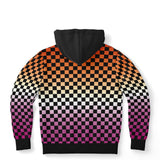 Lesbian Pride Black Contrast Checkered Pullover Hoodie Fashion Hoodie - AOP PRIDE MODE