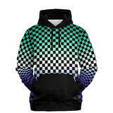 Gay Vincian Pride Black Contrast Checkered Pullover Hoodie Fashion Hoodie - AOP PRIDE MODE