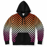 Lesbian Pride Black Contrast Checkered Pullover Hoodie Fashion Hoodie - AOP PRIDE MODE