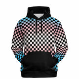 Transgender Pride Black Contrast Checkered Pullover Hoodie Fashion Hoodie - AOP PRIDE MODE