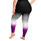 Asexual Pride Ombre High-Waist Plus Leggings Plus Size Legging - AOP PRIDE MODE