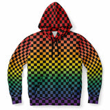Rainbow Pride Black Checkered Pullover Hoodie Fashion Hoodie - AOP PRIDE MODE