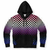 Genderfluid Pride Black Contrast Checkered Pullover Hoodie Fashion Hoodie - AOP PRIDE MODE