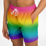 Bright Rainbow Ombre Pride Swim Shorts
