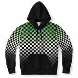 Aromantic Pride Black Contrast Checkered Pullover Hoodie Fashion Hoodie - AOP PRIDE MODE