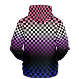 Genderfluid Pride Black Checkered Pullover Hoodie Fashion Hoodie - AOP PRIDE MODE