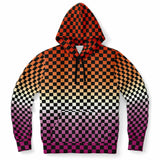 Lesbian Pride Black Checkered Pullover Hoodie Pullover Hoodie PRIDE MODE