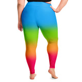 Panromantic Pride Ombre High-Waist Plus Leggings Plus Size Legging - AOP PRIDE MODE