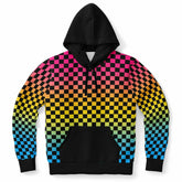 Pansexual Pride Black Contrast Checkered Pullover Hoodie Fashion Hoodie - AOP PRIDE MODE