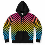 Pansexual Pride Black Contrast Checkered Pullover Hoodie Fashion Hoodie - AOP PRIDE MODE