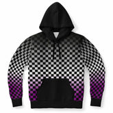 Asexual Pride Black Contrast Checkered Pullover Hoodie Fashion Hoodie - AOP PRIDE MODE