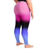 Omnisexual Pride Ombre High-Waist Plus Leggings Plus Size Legging - AOP PRIDE MODE