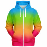Panromantic Pride Ombre Full-Zip Hoodie Fashion Zip-Up Hoodie - AOP PRIDE MODE
