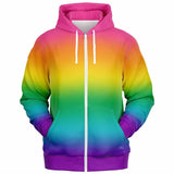 Bright Rainbow Ombre Pride Full-Zip Hoodie