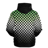 Aromantic Pride Black Contrast Checkered Pullover Hoodie Fashion Hoodie - AOP PRIDE MODE