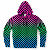 Polysexual Pride Black Checkered Pullover Hoodie