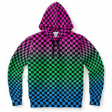 Polysexual Pride Black Checkered Pullover Hoodie