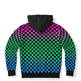 Polysexual Pride Black Contrast Checkered Pullover Hoodie Fashion Hoodie - AOP PRIDE MODE