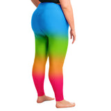 Panromantic Pride Ombre High-Waist Plus Leggings Plus Size Legging - AOP PRIDE MODE