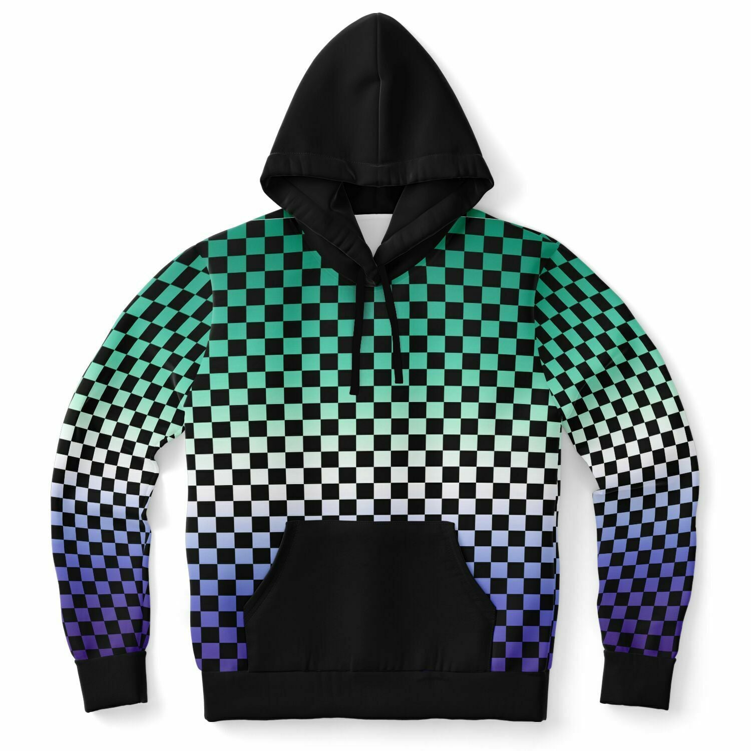 Gay Vincian Pride Black Contrast Checkered Pullover Hoodie Fashion Hoodie - AOP PRIDE MODE