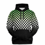 Aromantic Pride Black Contrast Checkered Pullover Hoodie Fashion Hoodie - AOP PRIDE MODE