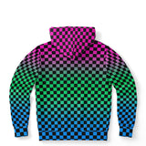 Polysexual Pride Black Checkered Pullover Hoodie