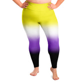 Non-binary Pride Ombre High-Waist Plus Leggings