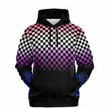 Genderfluid Pride Black Contrast Checkered Pullover Hoodie Fashion Hoodie - AOP PRIDE MODE