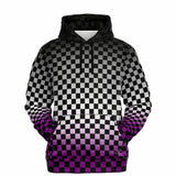 Asexual Pride Black Checkered Pullover Hoodie Fashion Hoodie - AOP PRIDE MODE