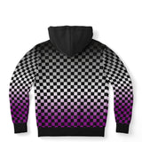 Asexual Pride Black Contrast Checkered Pullover Hoodie Fashion Hoodie - AOP PRIDE MODE