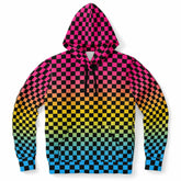 Pansexual Pride Black Checkered Pullover Hoodie Pullover Hoodie PRIDE MODE