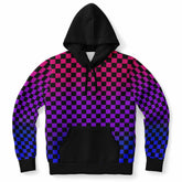 Bisexual Pride Black Contrast Checkered Pullover Hoodie Fashion Hoodie - AOP PRIDE MODE