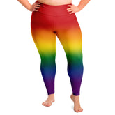 Rainbow Ombre Pride High-Waist Plus Leggings Plus Size Legging - AOP PRIDE MODE