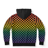 Rainbow Pride Black Contrast Checkered Pullover Hoodie Fashion Hoodie - AOP PRIDE MODE
