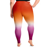 Lesbian Pride Ombre High-Waist Plus Leggings Plus Size Legging - AOP PRIDE MODE