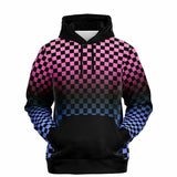 Omnisexual Pride Black Contrast Checkered Pullover Hoodie Fashion Hoodie - AOP PRIDE MODE