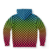 Panromantic Pride Black Checkered Pullover Hoodie