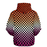 Lesbian Pride Black Checkered Pullover Hoodie Pullover Hoodie PRIDE MODE