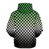 Aromantic Pride Black Checkered Pullover Hoodie Pullover Hoodie PRIDE MODE