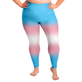 Transgender Pride Ombre High-Waist Plus Leggings Plus Size Legging - AOP PRIDE MODE
