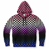 Genderfluid Pride Black Checkered Pullover Hoodie Fashion Hoodie - AOP PRIDE MODE