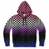 Genderfluid Pride Black Checkered Pullover Hoodie Fashion Hoodie - AOP PRIDE MODE