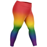 Rainbow Ombre Pride High-Waist Plus Leggings Plus Size Legging - AOP PRIDE MODE