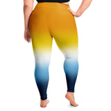 Aroace Pride Ombre High-Waist Plus Leggings Plus Size Legging - AOP PRIDE MODE